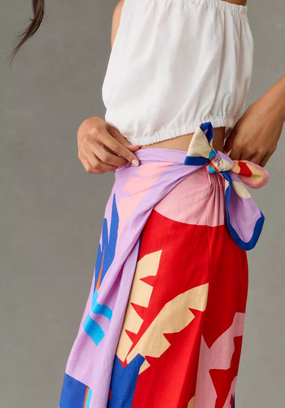 Farm Rio Brasil Bahia Scarves Linen Midi Skirt Multi Colorful Sz XS - Picture 7 of 15